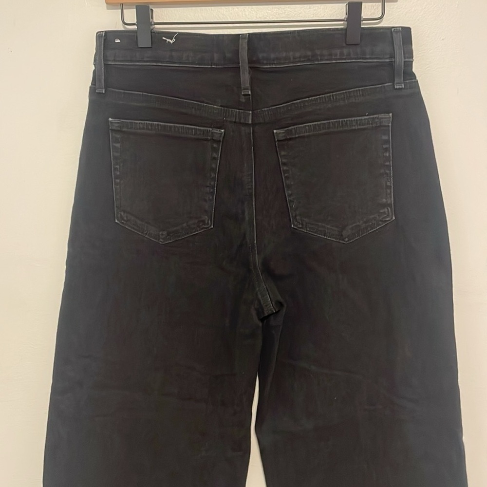 LOFT Size 29 / 8 Black High Waist Wide Leg Crop Jeans - Picture 7 of 7